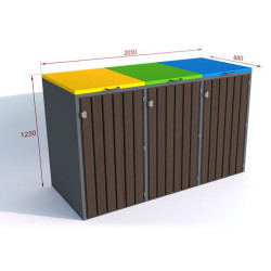 Zabudowa do pojemników na odpadki I 3x240l stal nierdzewna