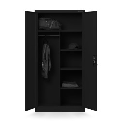 Szafa gospodarcza DAWID, 900 x 1850 x 450 mm, All Black: czarna