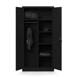 Szafa gospodarcza DAWID, 900 x 1850 x 450 mm, All Black: czarna